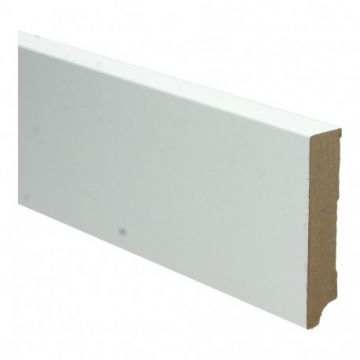 Vochtwerende MDF plint (folie) Whiteline recht 15x90mm Wit - 16253