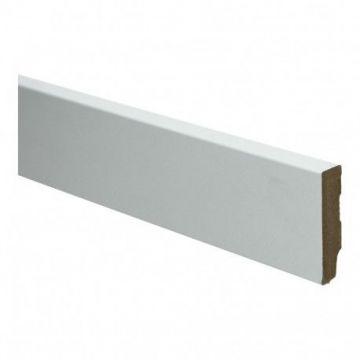 Vochtwerende MDF plint (folie) Whiteline recht 15x120mm Wit - 16254
