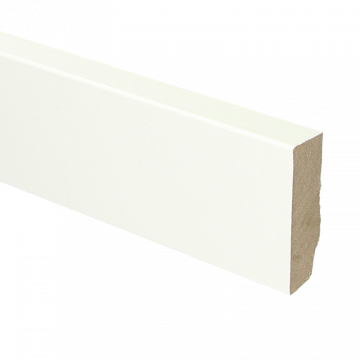 Vochtwerende MDF plint Modern Recht 18x60mm Wit Folie - 16257