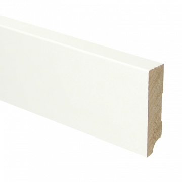 Vochtwerende MDF plint Modern Recht 18x70mm Wit Folie - 16255