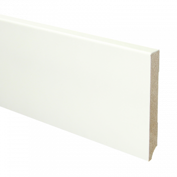 Vochtwerende MDF Plint modern Recht 15x120mm Wit gegrond - 16403