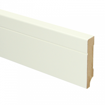 Vochtwerende MDF plint Tijdloos 12x70mm wit Gelakt RAL9010 - 16090