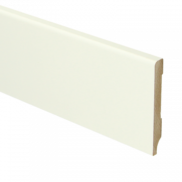 Vochtwerende MDF plint Modern 9x70mm wit Gelakt RAL9010 - 16105