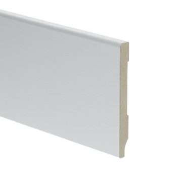 Vochtwerende MDF plint Modern 9x90mm wit Gelakt RAL9010 - 16106