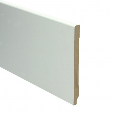 Vochtwerende MDF plint Modern 12x150mm wit Gelakt RAL9010 - 16026