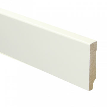 Vochtwerende MDF plint Modern 12x55mm wit Gelakt RAL9010 - 16300