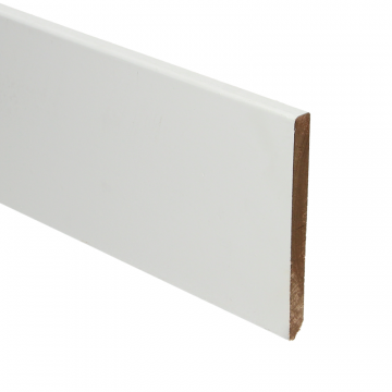 Meranti Hardhout plint Modern recht 12x120mm Wit gegrond - 16448 