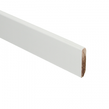 Meranti Hardhout plint Modern recht 12x55mm Wit gegrond - 16445