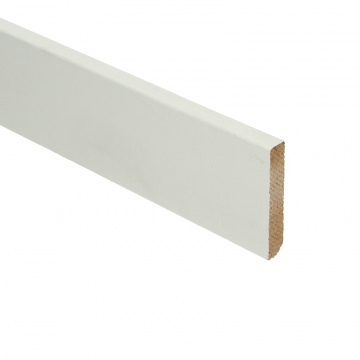 Meranti Hardhout plint Modern recht 12x70mm Wit gegrond - 16446