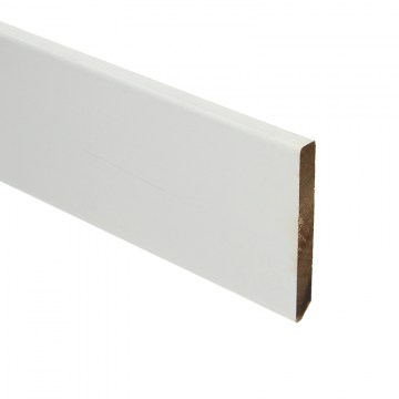 Meranti Hardhout plint Modern recht 12x90mm Wit gegrond - 16447