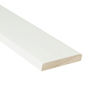 Meranti Hardhout deurlijst koplat Recht 12x70mm Wit gegrond - 16442