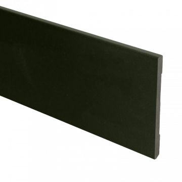 Vochtwerende MDF plint Modern Recht 6x90mm Zwart Gelakt RAL9005 - 16569