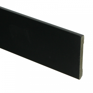 Vochtwerende MDF plint Modern Recht 6x55mm Zwart Gelakt RAL9005 - 16567