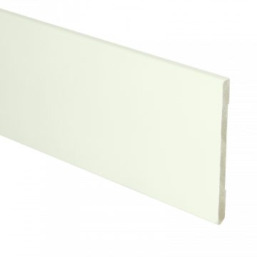 Vochtwerende MDF plint Modern Recht 6x90mm wit Gelakt RAL9010 - 16563