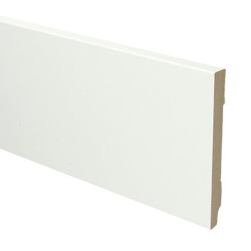 Vochtwerende MDF plint Modern Recht 12x90mm Wit Folie - 16752