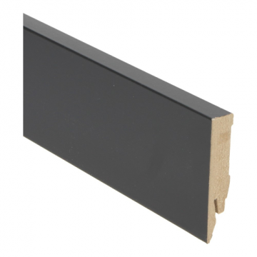 Rechte MDF Blokplint 14x70mm Zwart Hoogglans - 27136