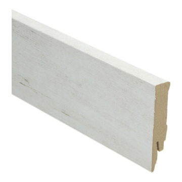 Rechte MDF Blokplint 14x70mm Geloogd Grenen Sneeuw - 27149