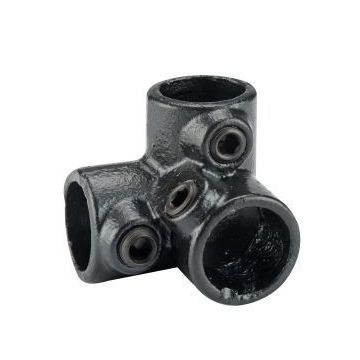 Staal Gepoedercoat Steigerbuis Zwart Koppelstuk Zwart Hoek 3 Buizen Ø28mm - 3400303