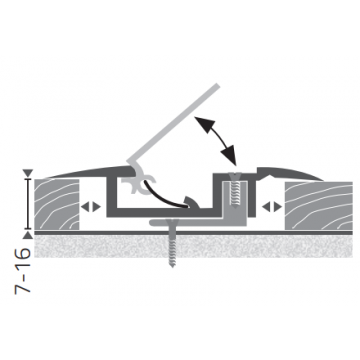 Dilatatieprofiel Kuberit schroef 7-16mm RVS 270cm - 41655