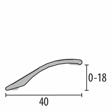 Overgangsprofiel zelfklevend 0-18mm zwart 300cm - 50365