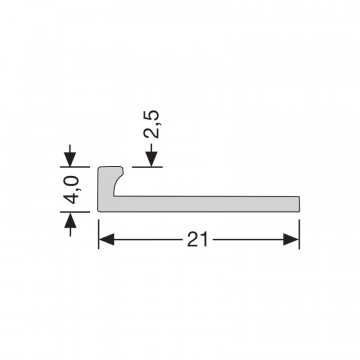 In- Egaliseer Eindprofiel 2,5 mm PVC Gepolijst - 65413