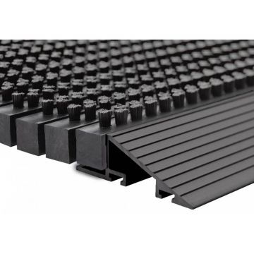 Buitenmat de Luxe Zwart met Antraciet strip 50x80cm - 94399