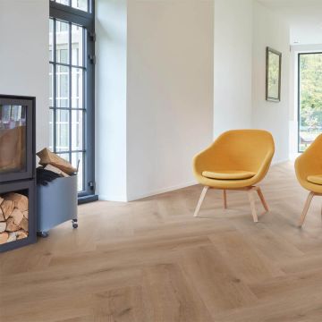 COREtec Essentials LVRH 2454 Texas Oak WPC Rigid Core Click Visgraat PVC met 10dB vaste ondervloer - Incl. GRATIS plinten*