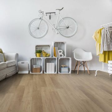 COREtec Essentials 1200+ Rustled Oak LVPE 750 WPC Rigid Core Click PVC met 10dB vaste ondervloer - Incl. GRATIS plinten*