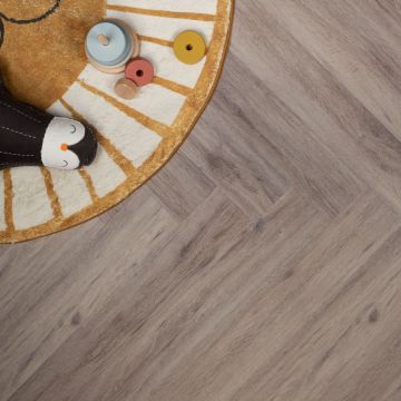 Douwes Dekker Ambitieus Trendy Visgraat Salmiak 04857 Incl. geïntegreerde ondervloer Rigid Click PVC
