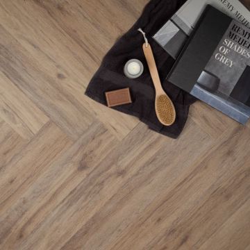 Douwes Dekker Ambitieus Trendy Visgraat Kaneel 04858 Incl. geïntegreerde ondervloer Rigid Click PVC