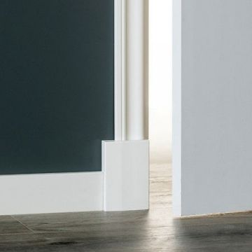 Vochtwerende MDF deurlijst Barok 12x70mm wit Gelakt RAL9010 - 16079