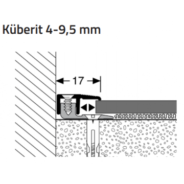 Eind- en afwerkprofiel Kuberit schroef 4-9.5mm Goud 100cm - 65926
