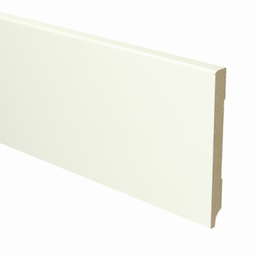 Vochtwerende MDF plint Modern Recht 12x120mm wit Gelakt RAL9010 - 16029