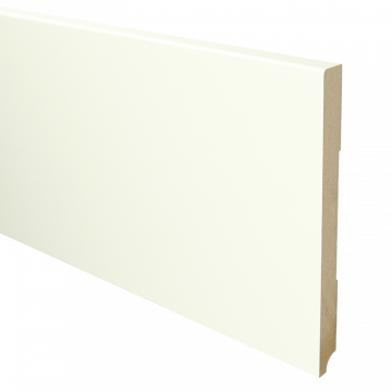 Vochtwerende MDF plint Modern 15x190mm wit Gelakt RAL9010 - 16039