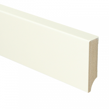 Vochtwerende MDF plint Modern 18x70mm wit Gelakt RAL9010 - 16040 