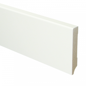 Vochtwerende MDF plint Modern 15x90mm Gelakt Verkeerswit RAL9016 - 15952