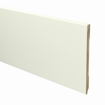 Vochtwerende MDF plint Modern 9x150mm wit Gelakt RAL9010 - 16108