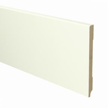 Vochtwerende MDF plint Modern 12x150mm wit Gelakt RAL9010 - 16026