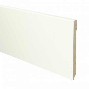 Vochtwerende MDF plint Modern 12x150mm Gelakt Verkeerswit RAL9016 - 15960