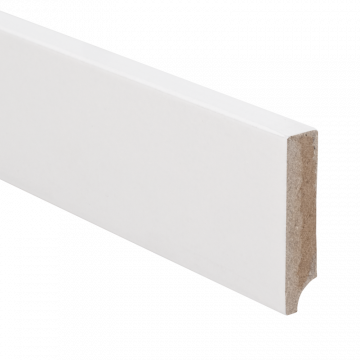 Vochtwerende MDF plint Modern Recht 12x40mm wit Gegrond - 15976