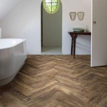 Moduleo LayRed Blackjack Oak 54875 Visgraat Rigid Core Click PVC Incl. geïntegreerde 10dB ondervloer + GRATIS PLINTEN*