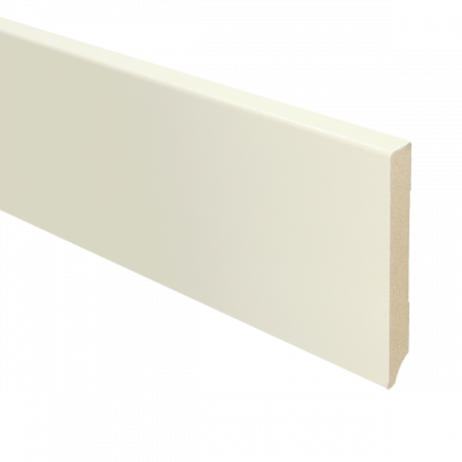 Vochtwerende MDF plint Modern Recht 12x90mm Gelakt Katoen - 15702 main product photo