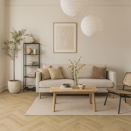 Hebeta Montinique Rigid Click PVC Clermont Visgraat XL Naturel eiken gerookt Incl. vaste ondervloer 57821 main product photo
