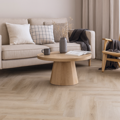 Hebeta Montinique Rigid Click PVC Clermont Visgraat XL Naturel eiken licht Incl. vaste ondervloer 57823 main product photo