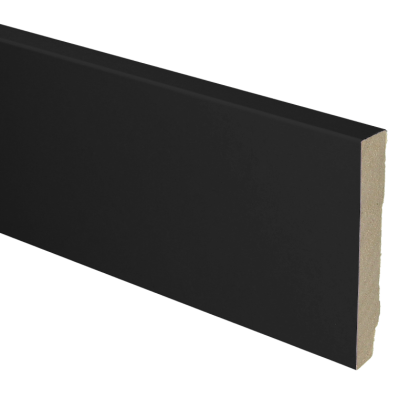 Vochtwerende MDF plint Modern Recht 15x90mm Zwart Folie - 16757 main product photo