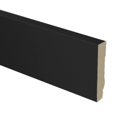 Vochtwerende MDF plint Modern Recht 15x70mm Zwart Folie - 16755 main product photo