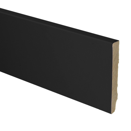 Vochtwerende MDF plint Modern Recht 12x90mm Zwart Folie - 16753 main product photo