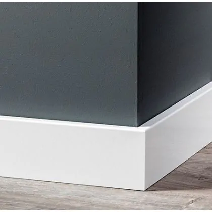 Waden opmerking Harde ring Vochtwerende MDF plint Modern Recht 12x70mm wit Gelakt RAL9010 -  16030/M0108420