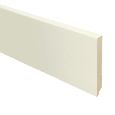 Vochtwerende MDF plint Modern Recht 15x120mm Gelakt Katoen - 15706