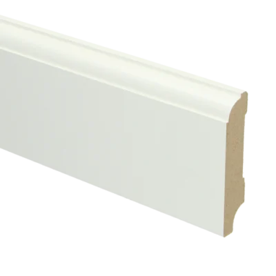 Vochtwerende MDF plint Eigentijds 15x70mm wit Gelakt RAL9010 - 16015